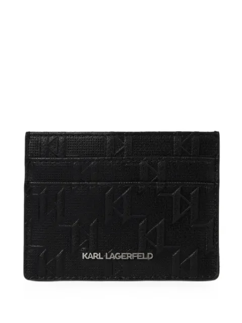 Karl Lagerfeld monogram perforated card holder Black B4M32067999