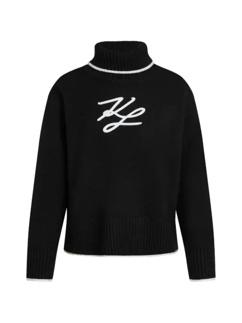 Karl Lagerfeld soutache turtleneck sweater Black B4W18033998