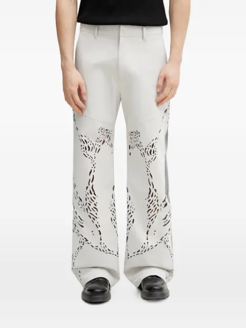 HELIOT EMIL Roan laser-cut trousers Grey SS26M10235LGY06