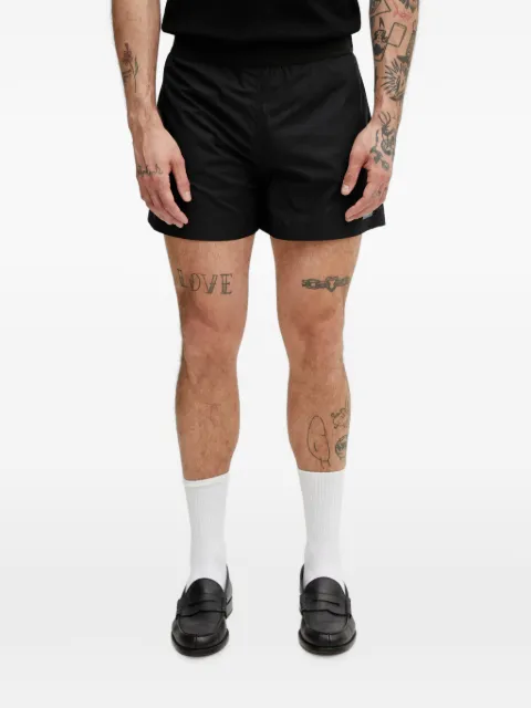 HELIOT EMIL logo-plaque elasticated-waist shorts Black SS26M10233BLK01