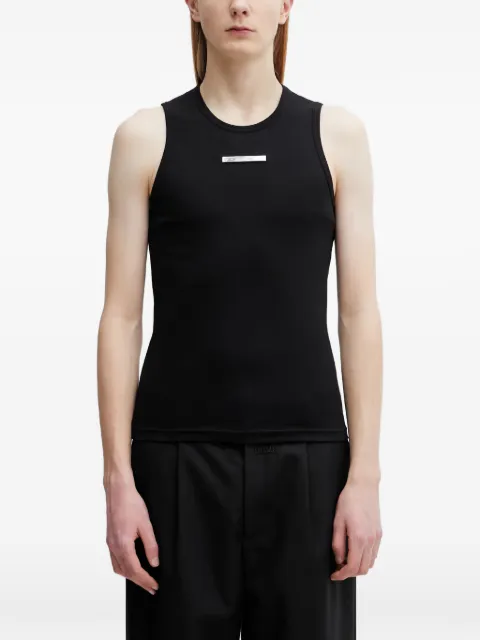 HELIOT EMIL logo-plaque ribbed vest Black SS26M09173BLK01