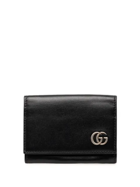 Gucci Pre-Owned 2016-2026 GG Marmont Calfskin Case card holder Black TUUKNH1L1090DS72
