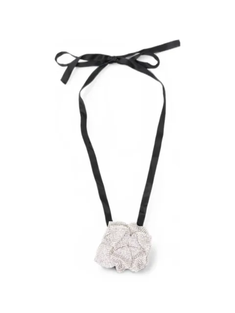 Nuè crystal-embellished floral-motif choker Silver 2102CH00107