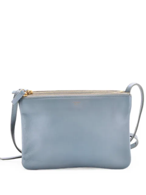 Celine Pre-Owned Trio Leather Small crossbody bag Grey HJQBBBI45PVZZ6YI