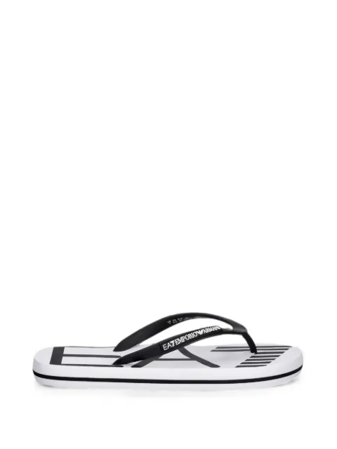 Ea7 Emporio Armani logo-lettering flip-flops White 7X000659AF22188