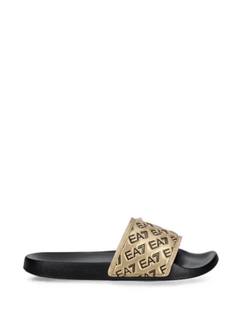 Ea7 Emporio Armani logo-detail slides Gold 7X000109AF15125