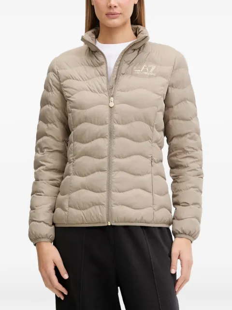 Ea7 Emporio Armani quilted logo-print jacket Neutrals 8NTB21TNF8Z
