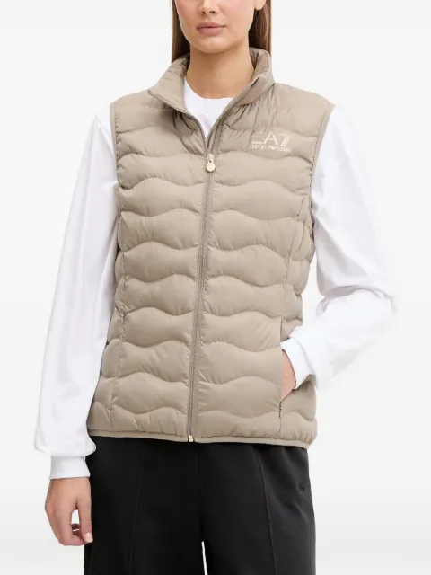Ea7 Emporio Armani quilted logo-print gilet Neutrals 8NTQ08TNF8Z