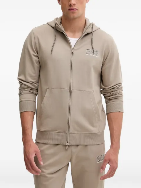 Ea7 Emporio Armani logo-print zip-up tracksuit Neutrals 7M001319AF13512