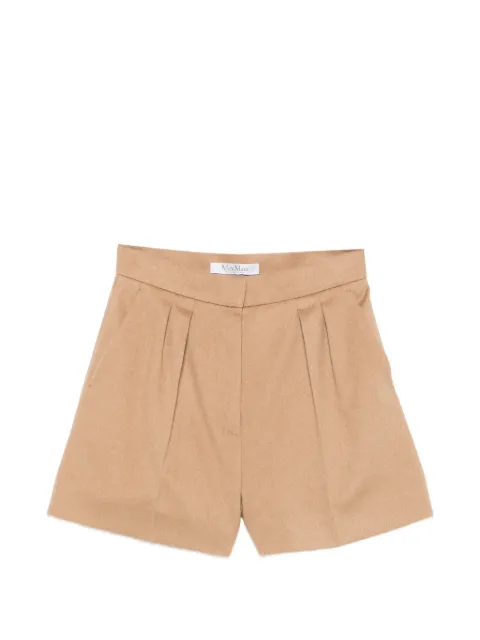 Max Mara pleated camel-hair shorts Brown 2621146012600