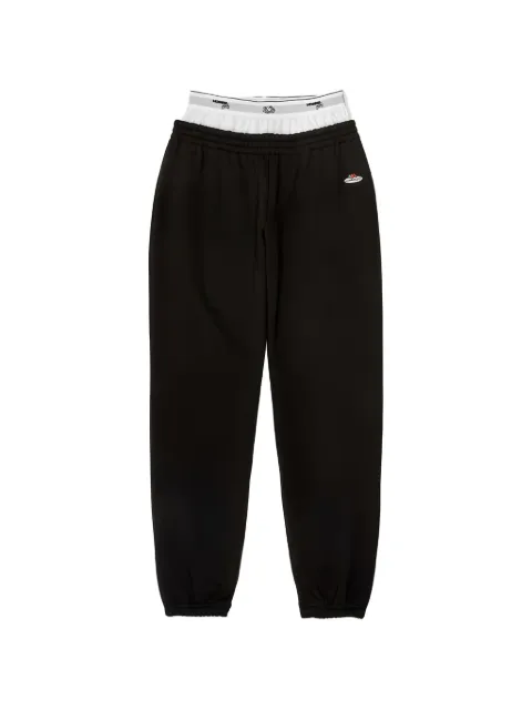 HommeGirls x Fruit Of The Loom layered-waistband logo-patch track pants Black HGFOTL011