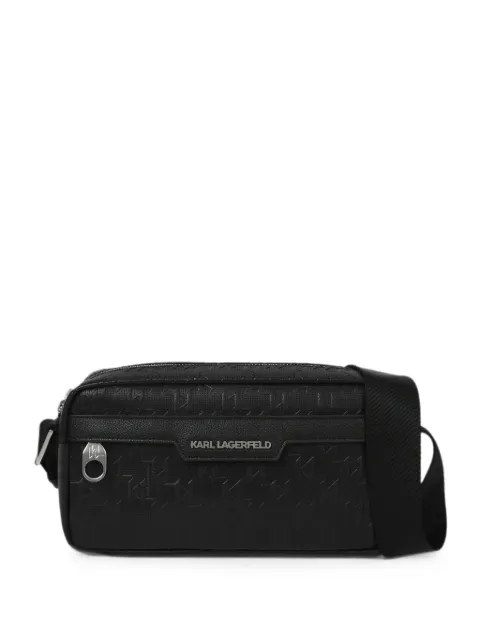 Karl Lagerfeld monogram perforated crossbody bag Black B4M30227999
