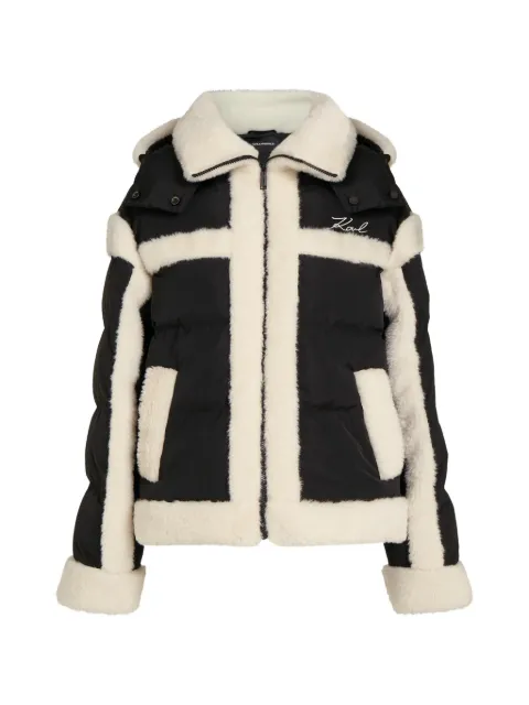 Karl Lagerfeld faux-shearling puffer jacket Black B4W15004999