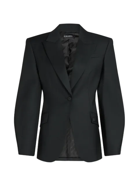 Karl Lagerfeld zip-detail tailored blazer Black B4W14012999