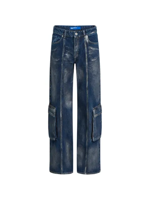 Karl Lagerfeld Jeans coated cargo pants Blue B4W10042