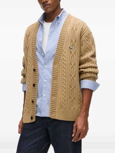 Karl Lagerfeld Ikon cable knit cardigan Neutrals B4M180411DX
