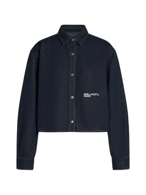 Karl Lagerfeld Jeans boxy logo-detail denim shirt Blue B4W110051CR
