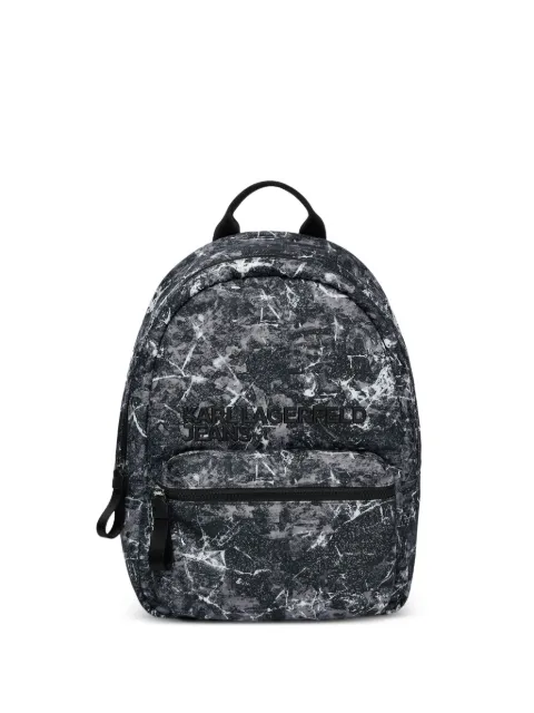 Karl Lagerfeld Jeans all-over print logo backpack Black B4M30187C09
