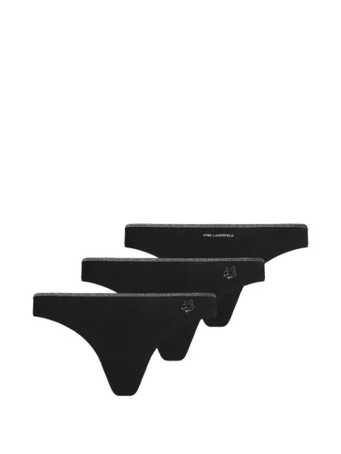 Karl Lagerfeld Ikon shimmer thong (pack of three) Black B4W47019999