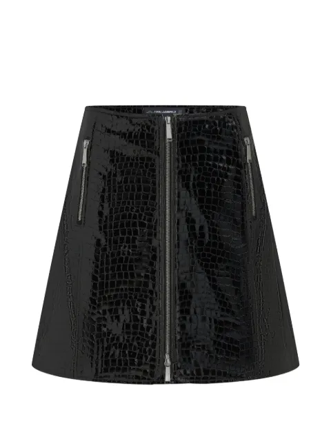Karl Lagerfeld Karl Studio croc leather skirt Black B4W12024999