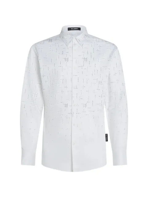 Karl Lagerfeld monogram rhinestone shirt White B4M16015100