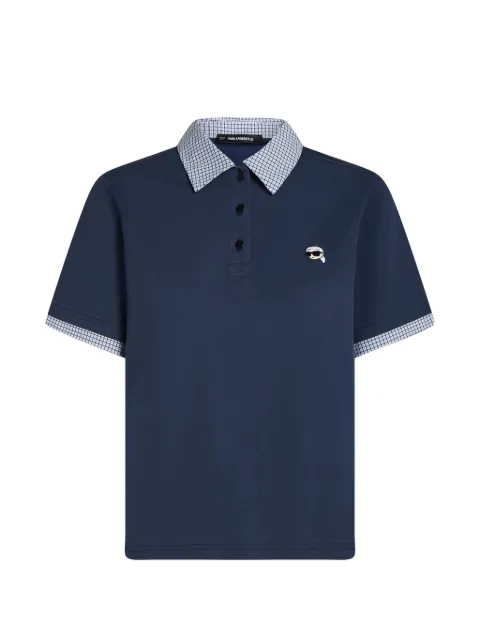 Karl Lagerfeld Ikon fabric-mix polo Blue B4W170512FS
