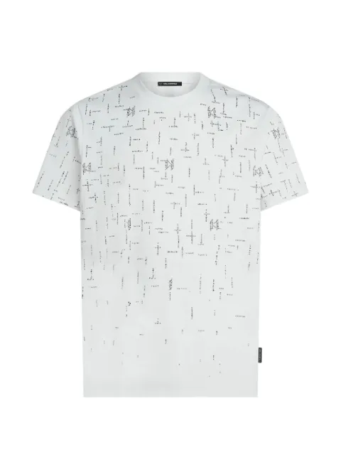 Karl Lagerfeld monogram rhinestone-embellished T-shirt White B4M17057100