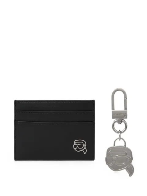 Karl Lagerfeld Ikon card holder & keychain gift set Black B4M32054999