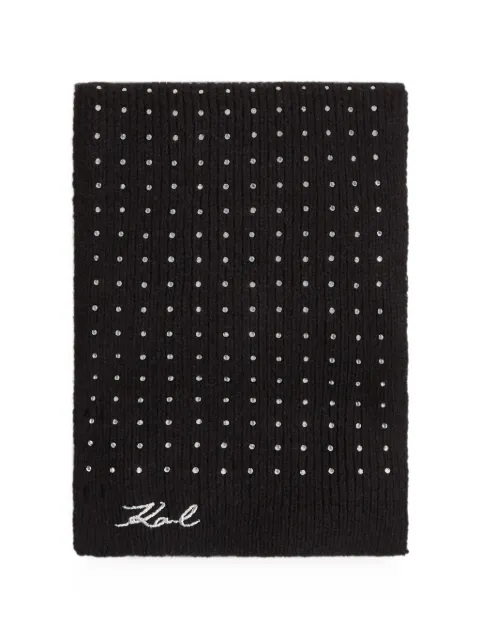 Karl Lagerfeld K/Signature rhinestone scarf Black B4W33030999