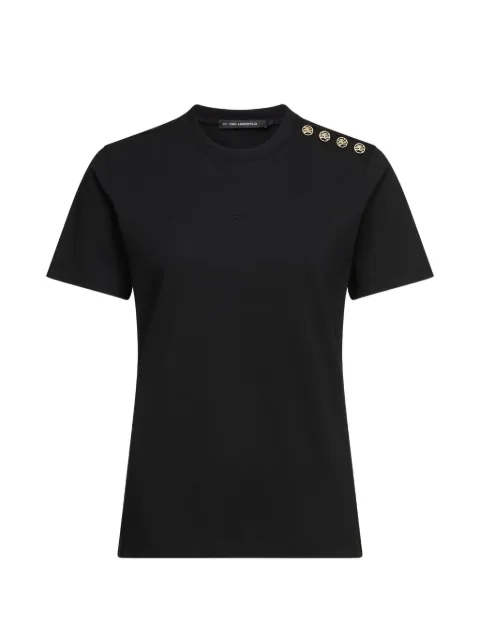 Karl Lagerfeld button-detail T-shirt Black B4W17092999