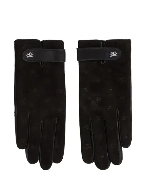 Karl Lagerfeld K/Autograph suede gloves Black B4W33016999