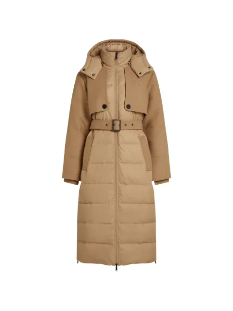 Karl Lagerfeld belted long puffer jacket Neutrals B4W150031LG
