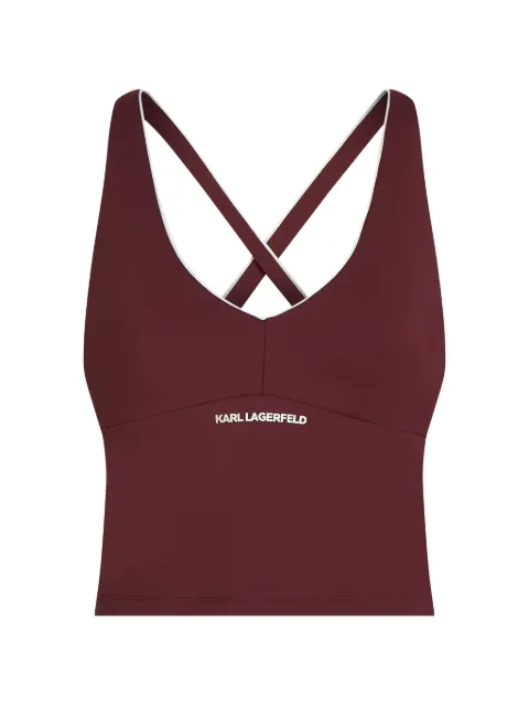 Karl Lagerfeld contrast-piping athleisure tank top Red B3W44016548