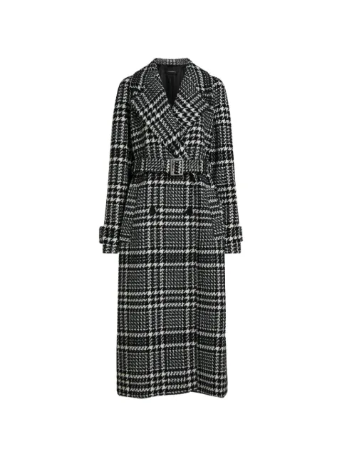 Karl Lagerfeld houndstooth long wool-blend coat Black B4W15010A90