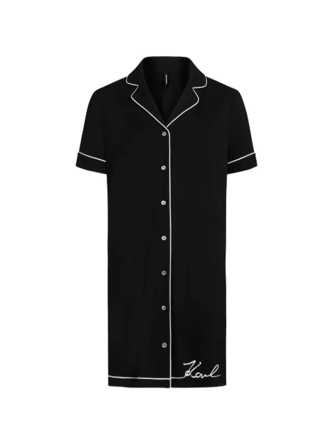 Karl Lagerfeld Signature pajama shirt dress Black B4W45012999