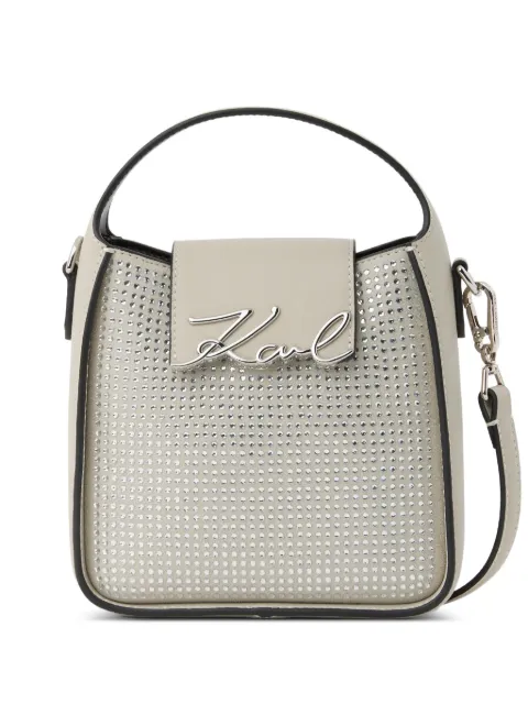Karl Lagerfeld small K/Signature rhinestones crossbody bag Neutrals B4W303461XL