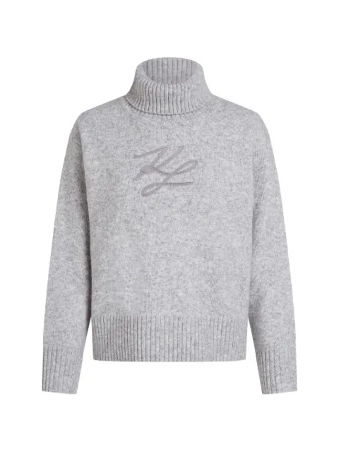 Karl Lagerfeld soutache turtleneck sweater Grey B4W18033257