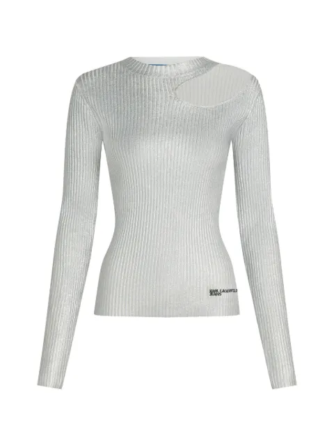 Karl Lagerfeld Jeans coated knit sweater Silver B4W18002290