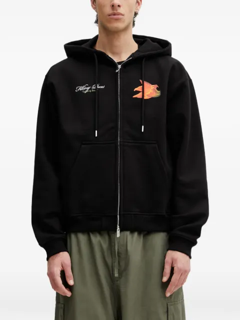 Filling Pieces graphic-print zip-up hoodie Black 412633501289