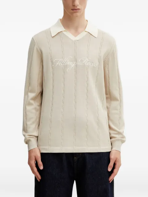 Filling Pieces cable-knit embroidered sweatshirt Neutrals 412674500148