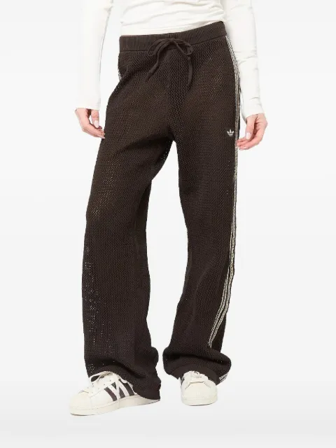 adidas mesh-knit side-stripe track pants Brown KQ6656