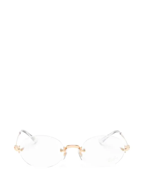 Ray-Ban x A$AP Rocky rimless oval-frame glasses Gold RB3929V