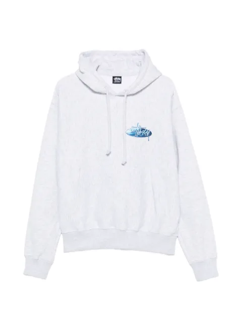 Stüssy logo-print drawstring hoodie Grey 1925181