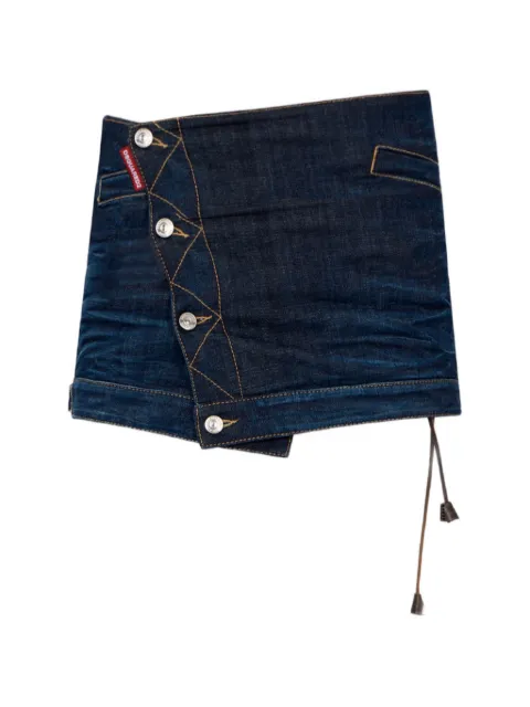 DSQUARED2 dark urban wrap mini skirt Blue S75MA1027S30664
