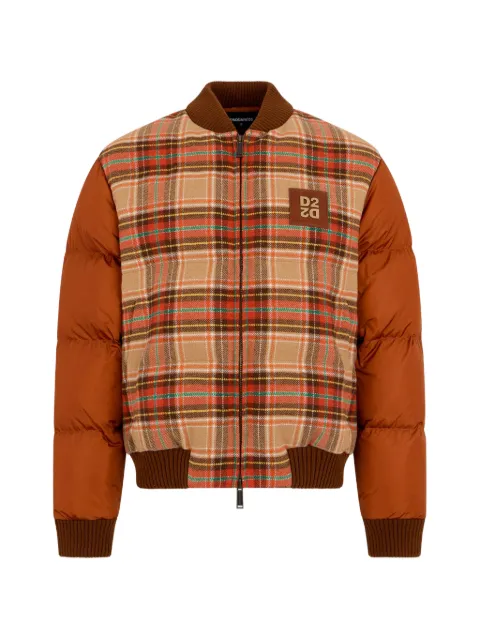 DSQUARED2 D2 cottage check wool & nylon down jacket Neutrals S74AM1714D35512