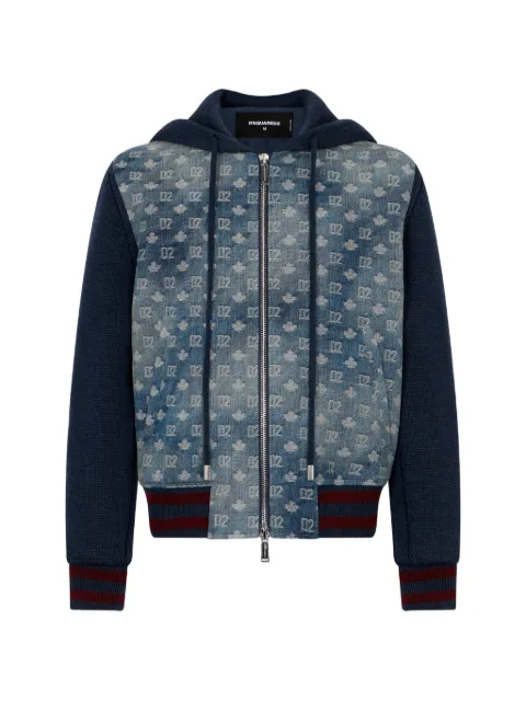 DSQUARED2 D2 monogram zipped cardigan Blue S74HA1654D13236
