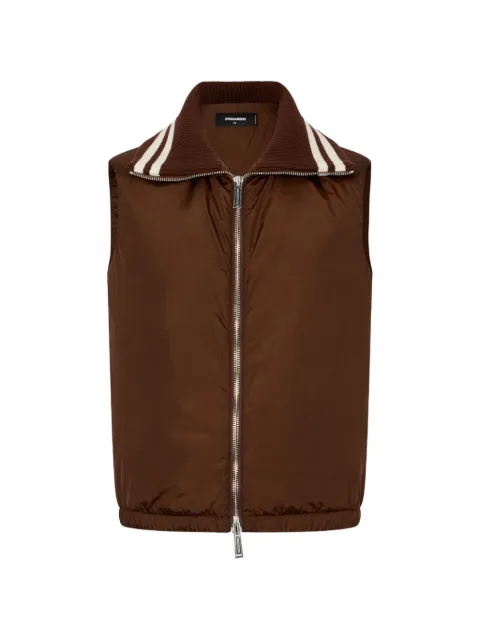 DSQUARED2 hybrid studded cropped vest Brown S74FB0358S49197