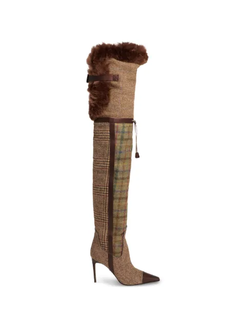 DSQUARED2 classic check heeled boots Brown BOW010001509117