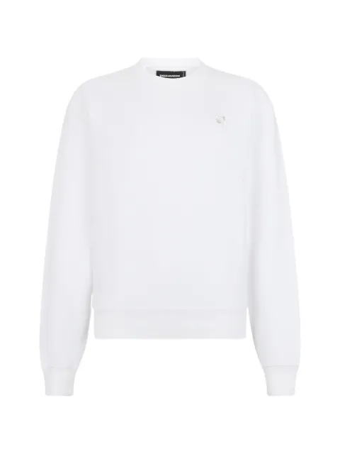 DSQUARED2 metal D2 Upside Down cool-fit crewneck sweatshirt White S75GU0642D25037