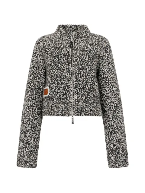 DSQUARED2 reversible mouliné zipped knit cardigan Black S75HA1434D13238